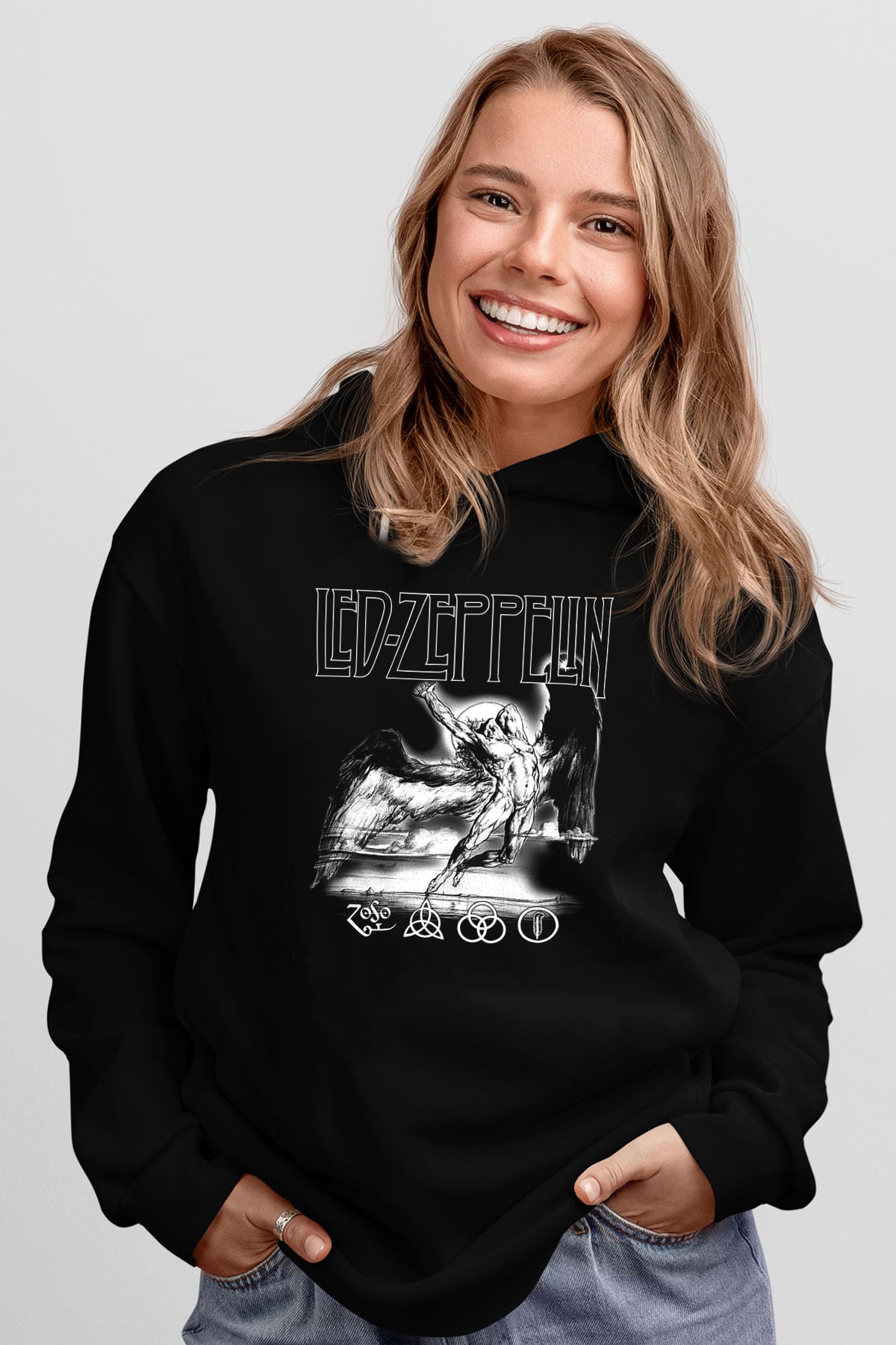 Led Zeppelin Siyah Unisex Hoodie