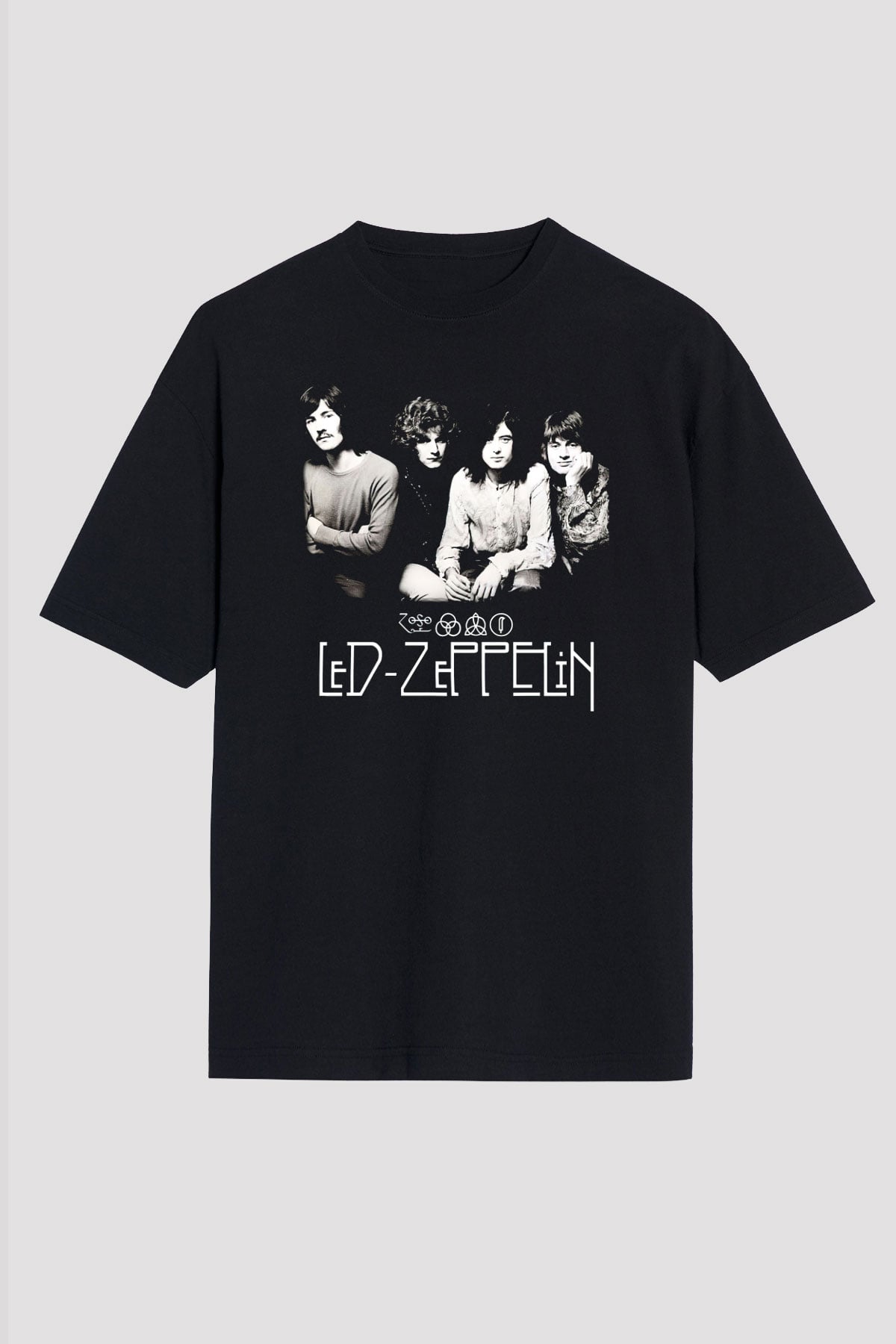 Led Zeppelin Siyah Unisex Oversize Tişört T-Shirt