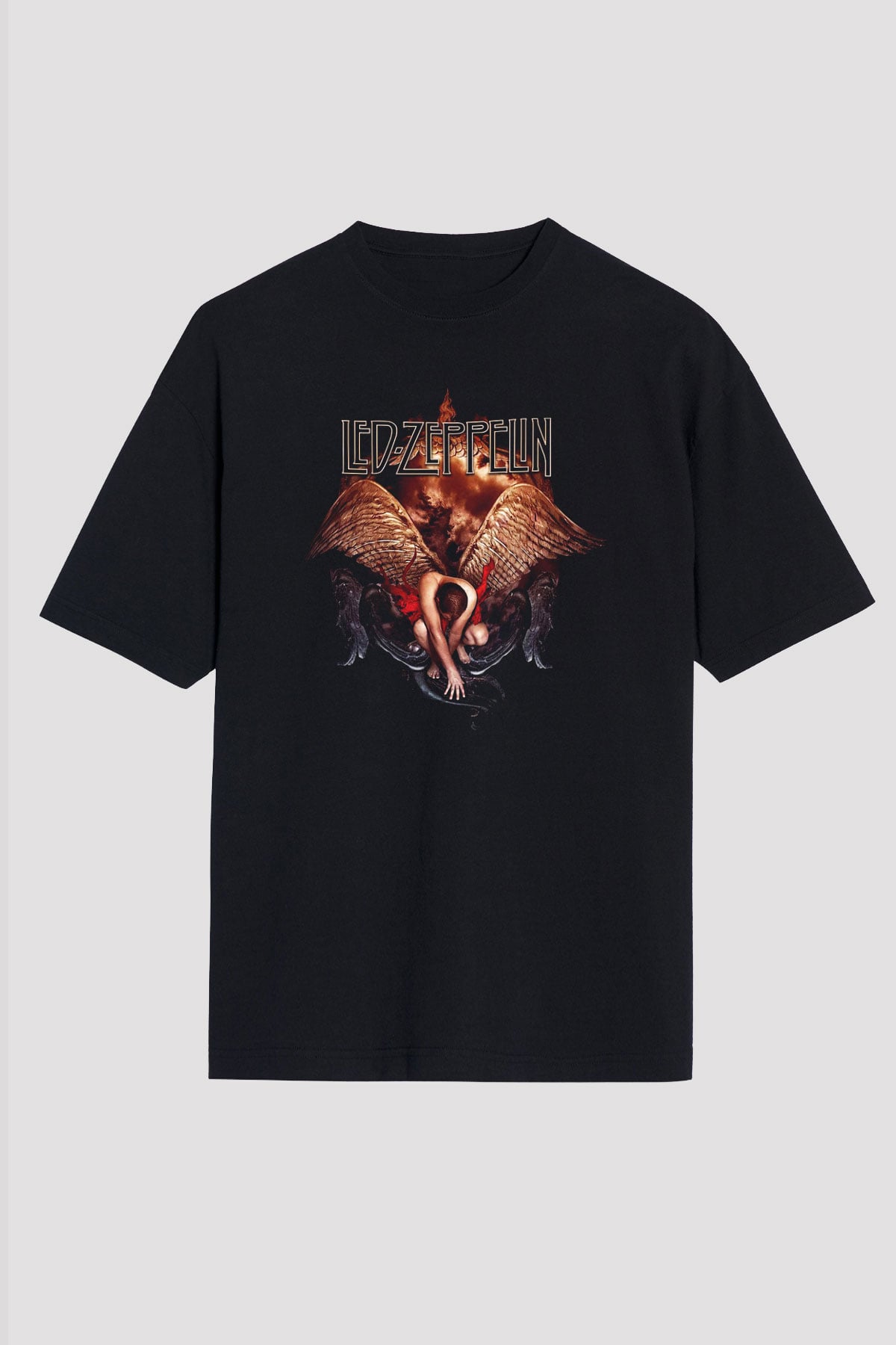 Led Zeppelin Siyah Unisex Oversize Tişört T-Shirt