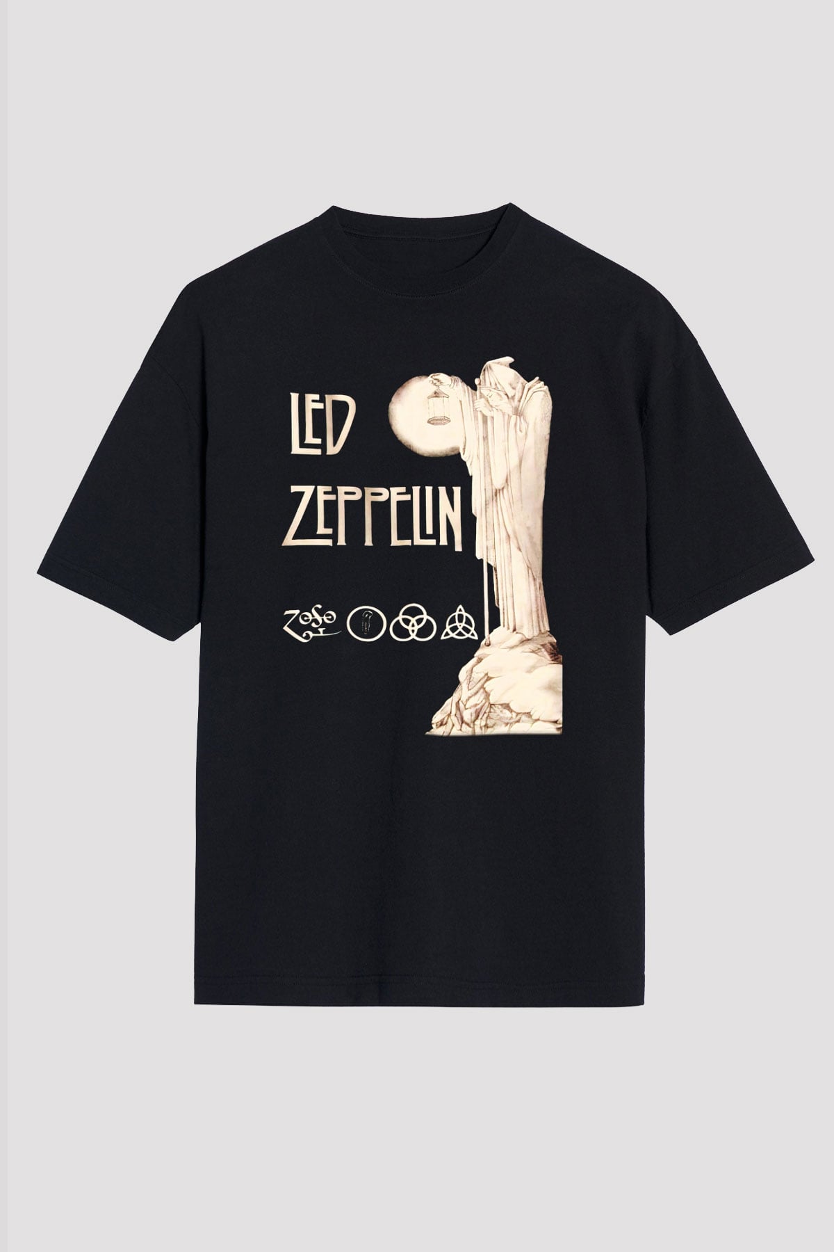 Led Zeppelin Siyah Unisex Oversize Tişört T-Shirt