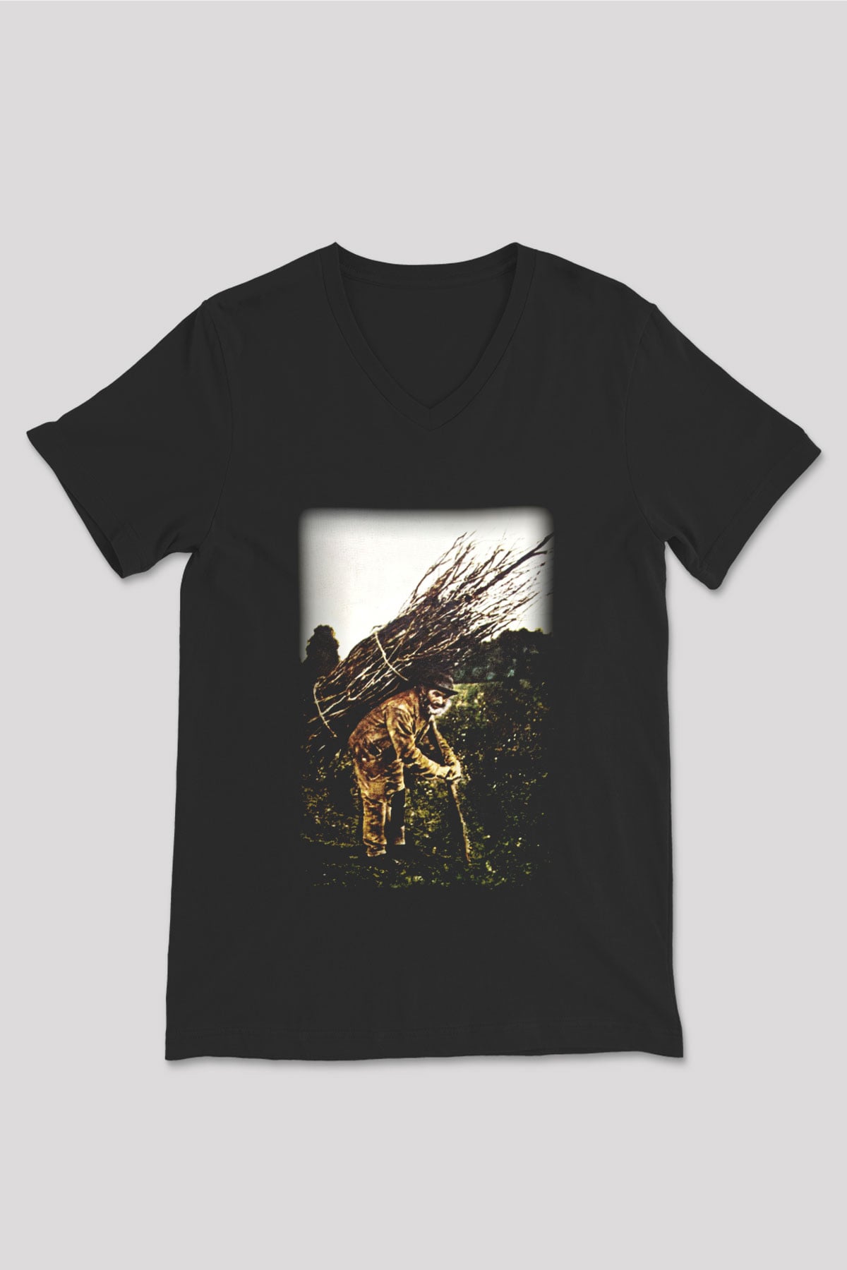 Led Zeppelin Siyah Unisex V Yaka Tişört T-Shirt