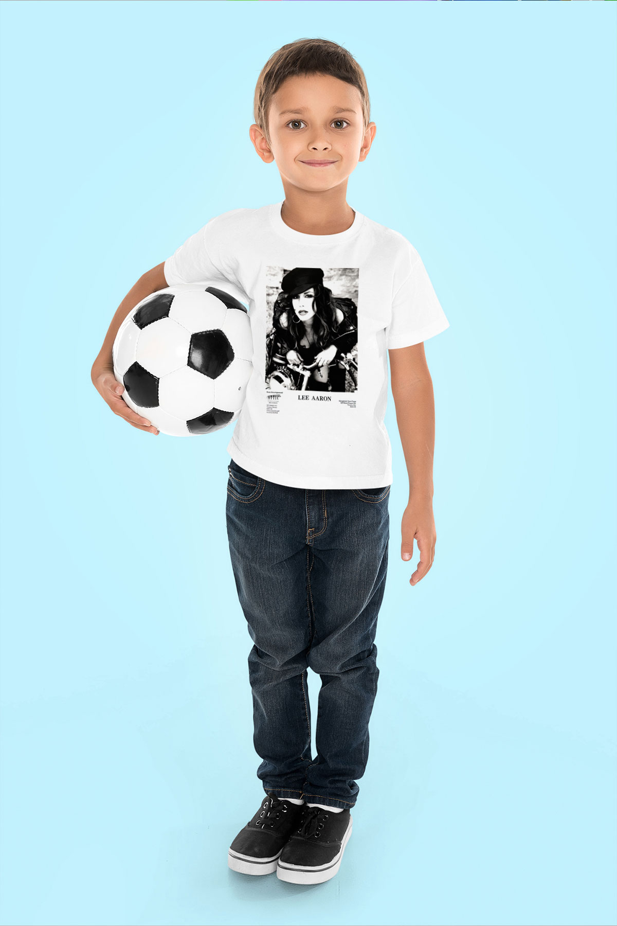 Lee Aaron Baskılı Beyaz Unisex Çocuk Tişört