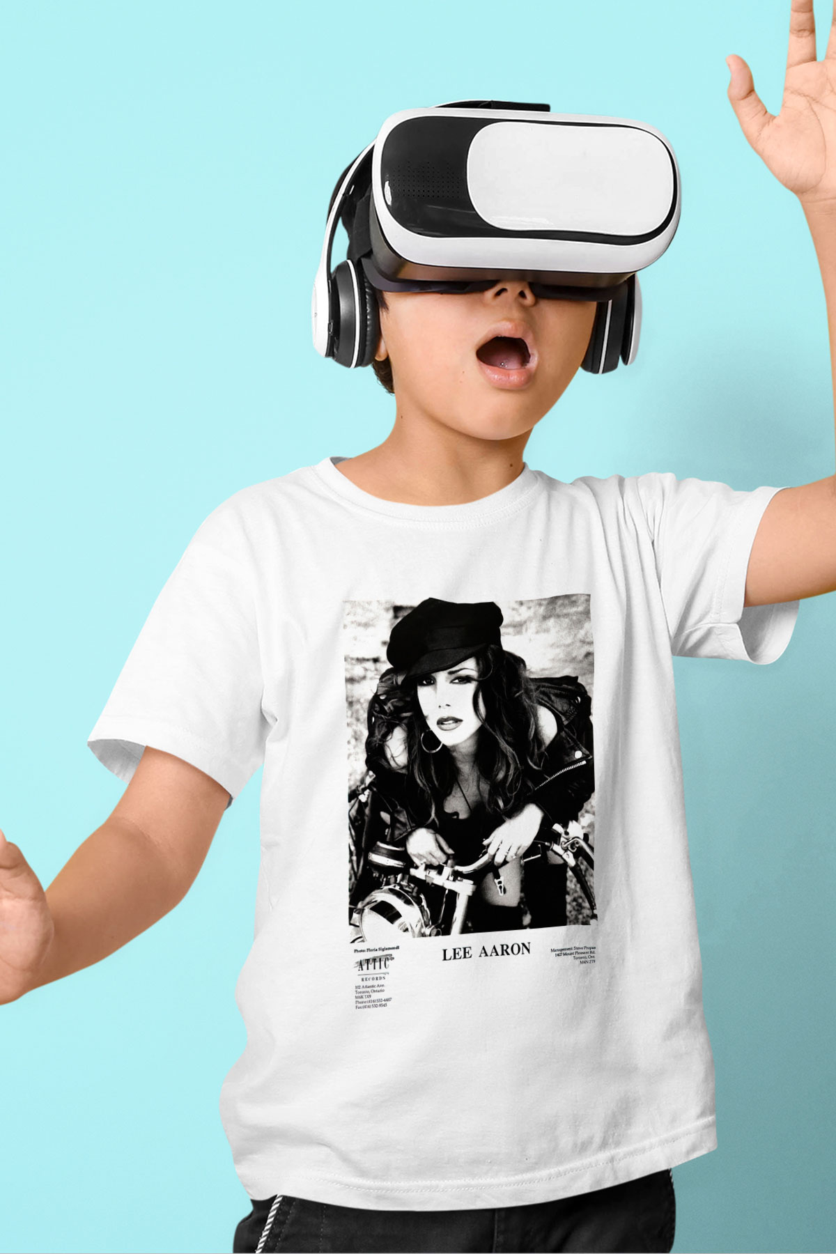 Lee Aaron Baskılı Beyaz Unisex Çocuk Tişört