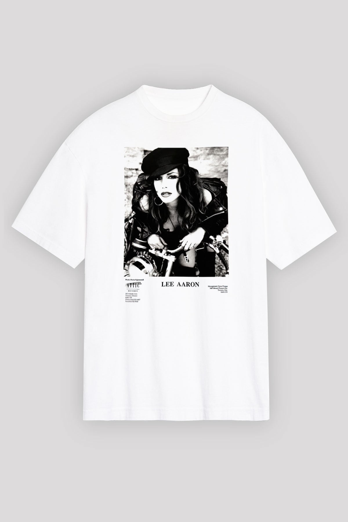 Lee Aaron Beyaz Unisex Oversize Tişört T-Shirt