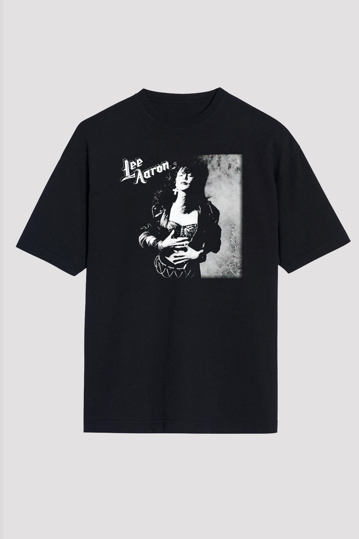 Lee Aaron Siyah Unisex Oversize Tişört T-Shirt