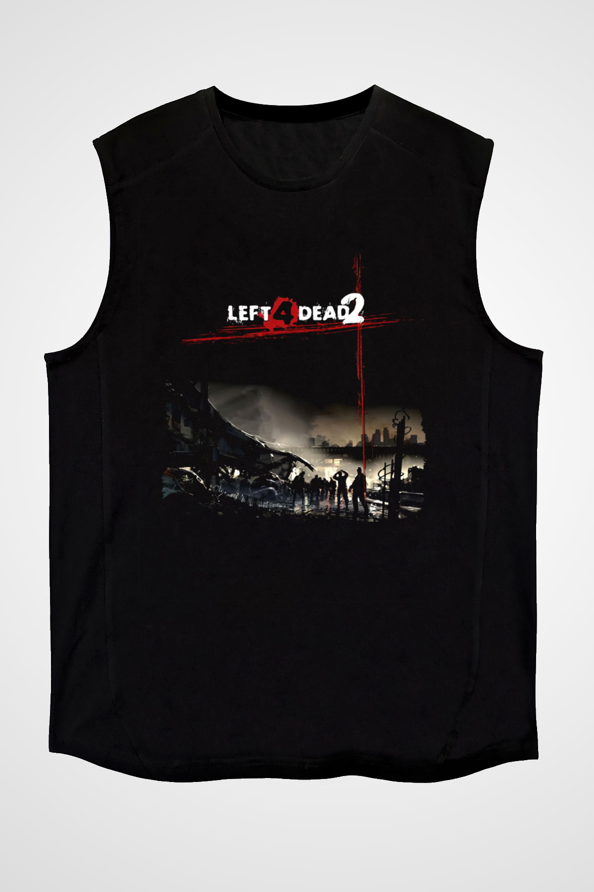 Left 4 Dead Siyah Unisex Kolsuz Tişört