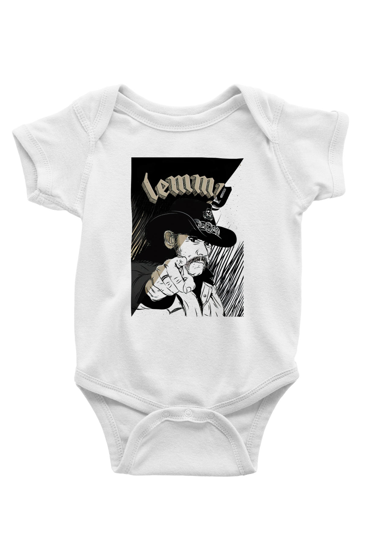 Lemmy Baskılı Beyaz Unisex Bebek Body - Zıbın