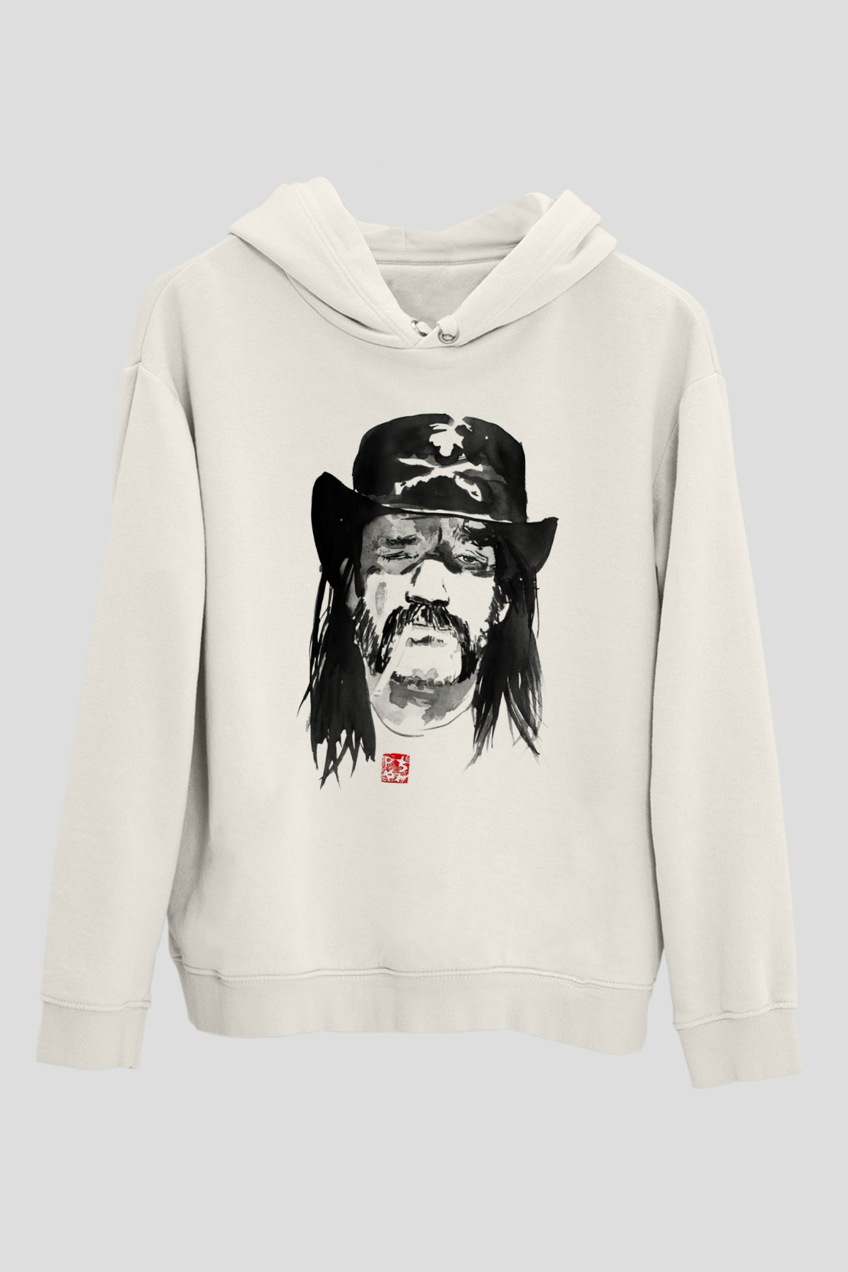 Lemmy Beyaz Unisex Kapüşonlu Sweatshirt
