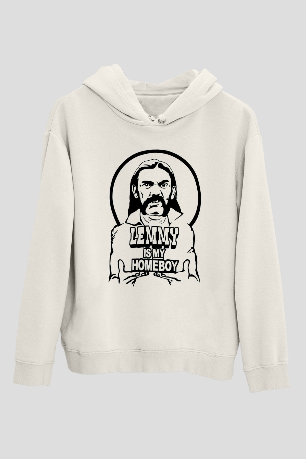 Lemmy Beyaz Unisex Kapüşonlu Sweatshirt