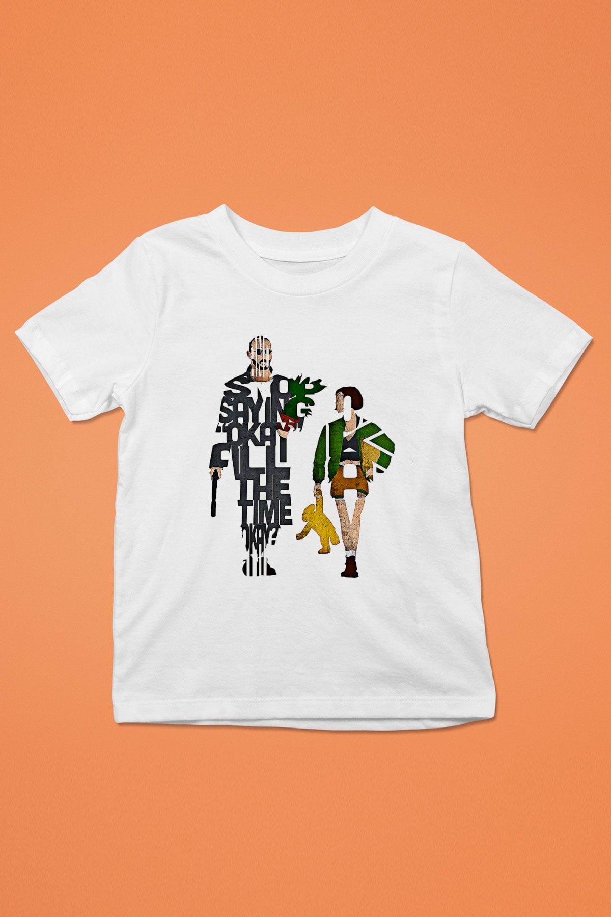 Leon Baskılı Beyaz Unisex Beyaz Çocuk Tişört - Tshirt