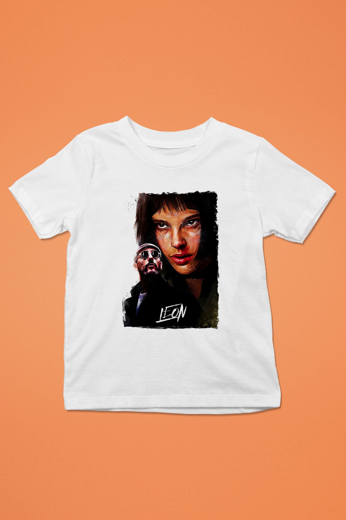 Leon Baskılı Beyaz Unisex Beyaz Çocuk Tişört - Tshirt