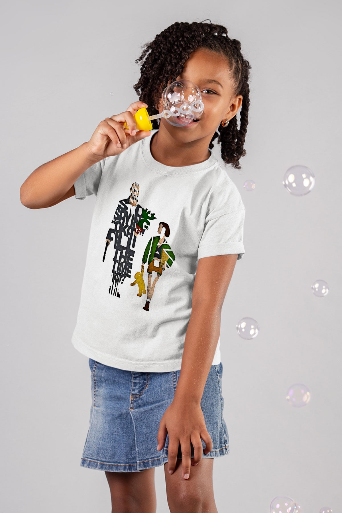 Leon Baskılı Beyaz Unisex Beyaz Çocuk Tişört - Tshirt