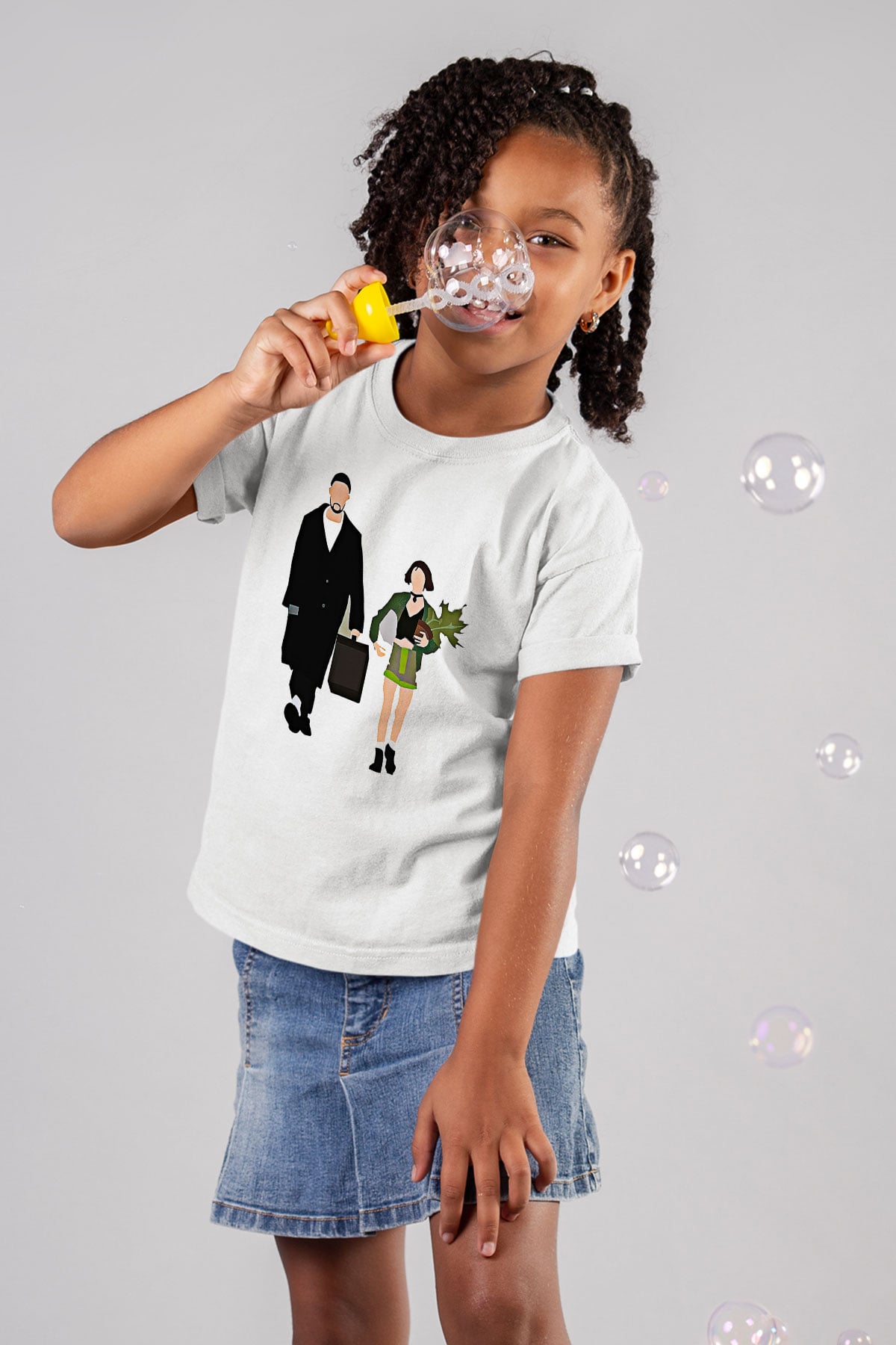 Leon Baskılı Beyaz Unisex Beyaz Çocuk Tişört - Tshirt