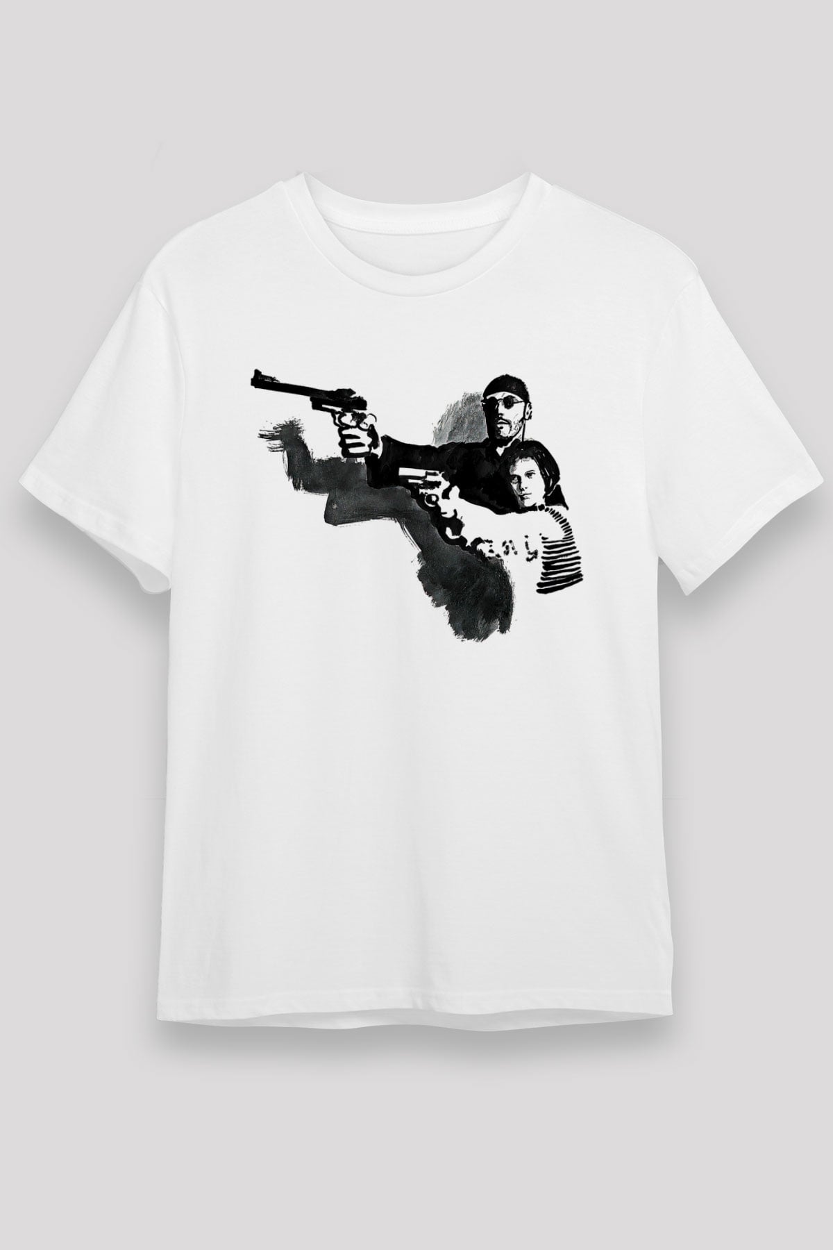 Leon Unisex Baskılı Beyaz Tişört - Tshirt