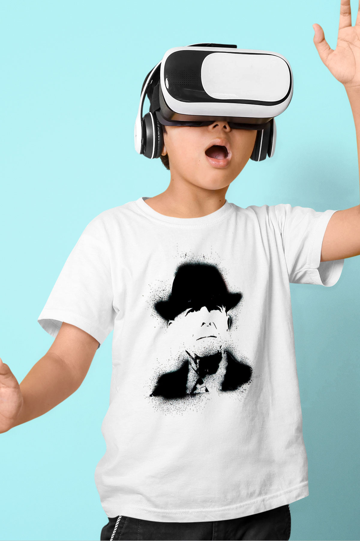 Leonard Cohen Baskılı Beyaz Unisex Beyaz Çocuk Tişört - Tshirt
