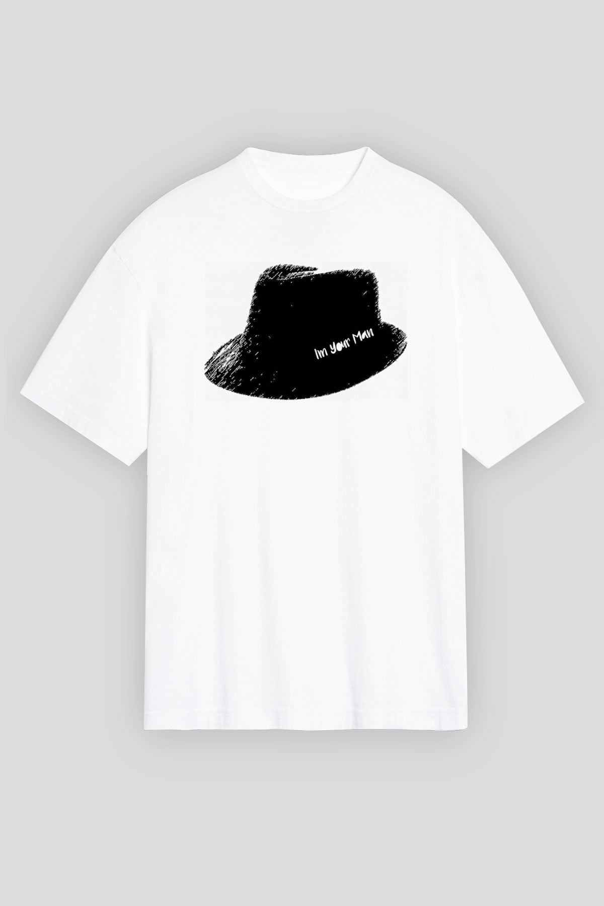 Leonard Cohen Baskılı Beyaz Unisex Oversize Tişört - Tshirt