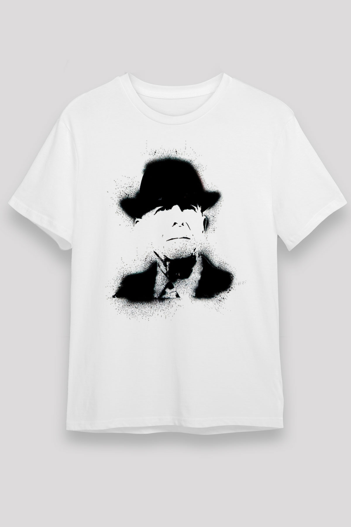 Leonard Cohen Baskılı Unisex Beyaz Tişört - Tshirt