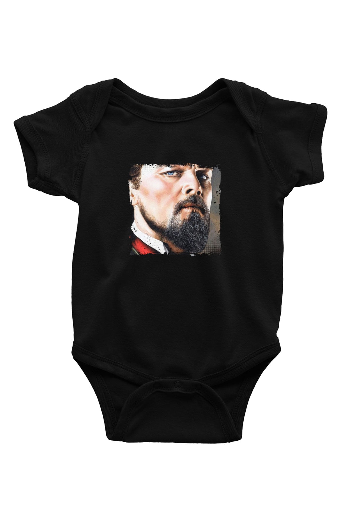 Leonardo DiCaprio Baskılı Unisex Siyah Bebek Body - Zıbın