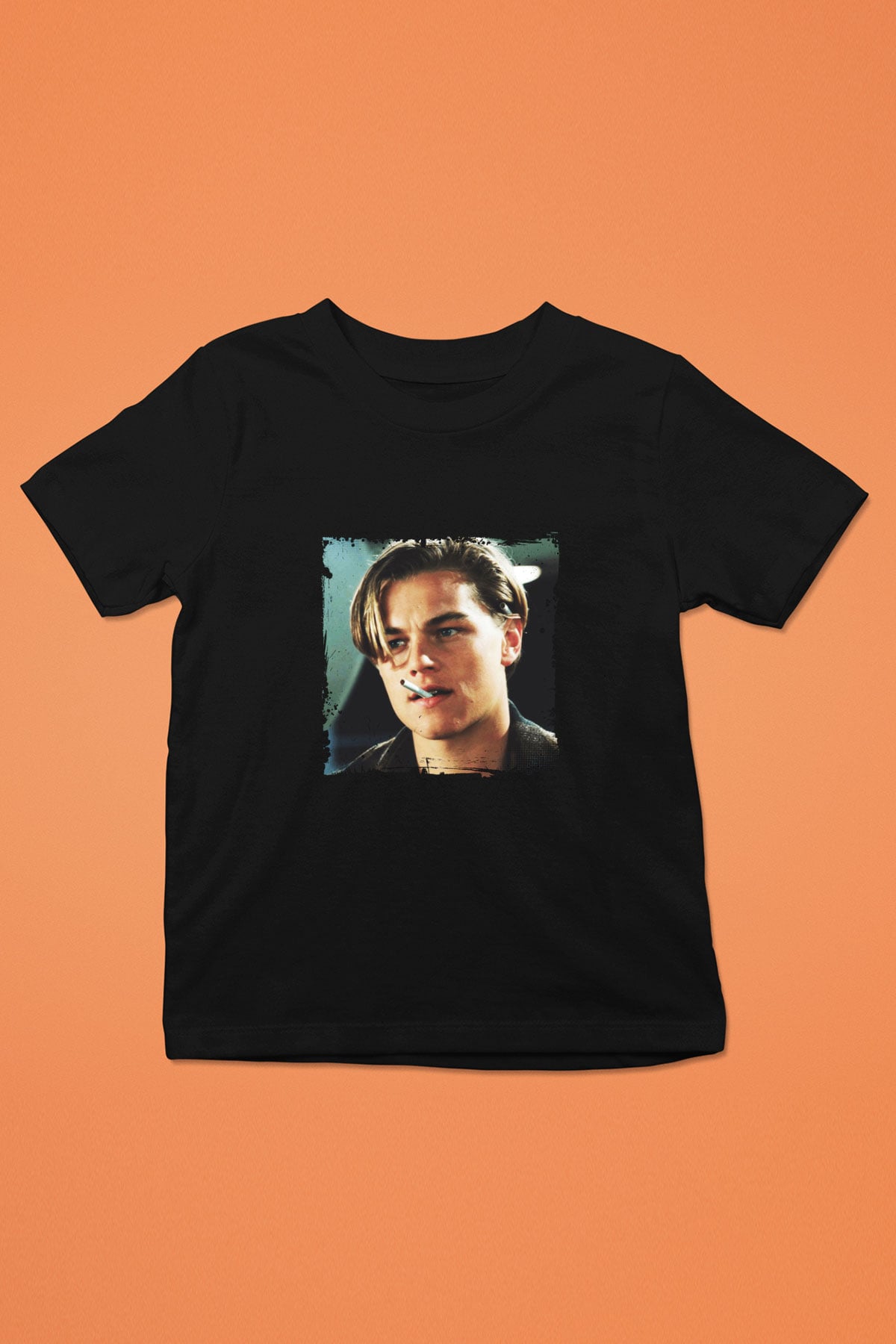 Leonardo DiCaprio Baskılı Unisex Siyah Çocuk Tişört