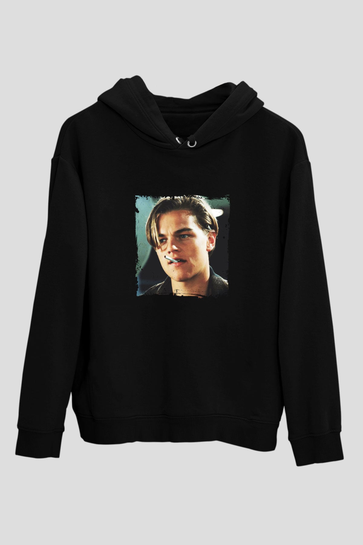 Leonardo DiCaprio Baskılı Unisex Siyah Hoodie