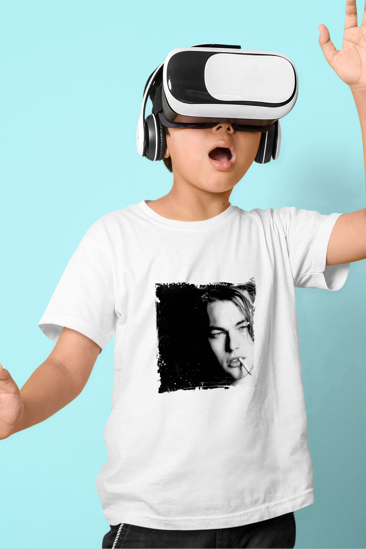 Leonardo DiCaprio Unisex Baskılı Beyaz Çocuk Tişört