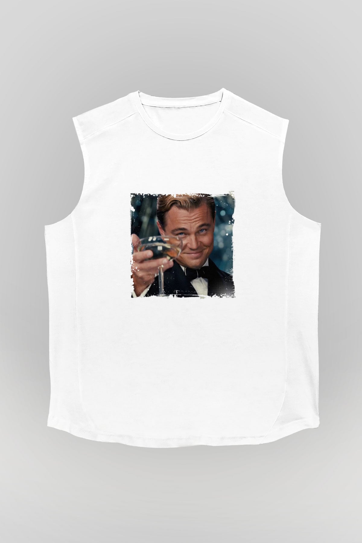 Leonardo DiCaprio Unisex Baskılı Beyaz Kolsuz Tişört