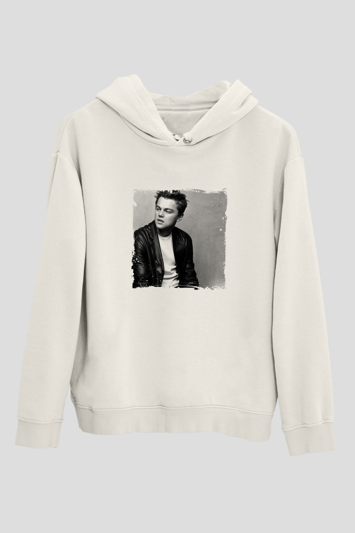 Leonardo DiCaprio Unisex Baskılı Beyaz Kapüşonlu Sweatshirt