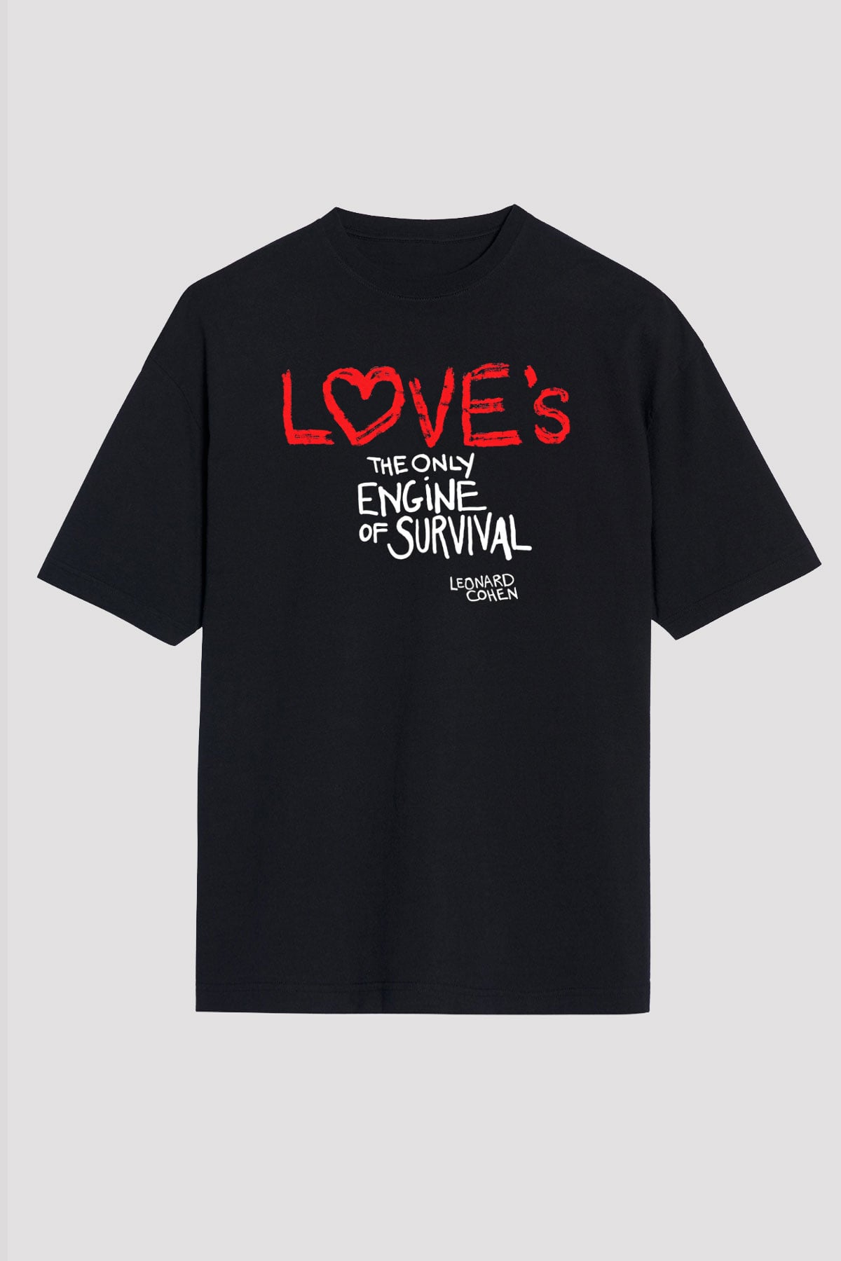 Leprous Baskılı Unisex Siyah Oversize Tişört - Tshirt