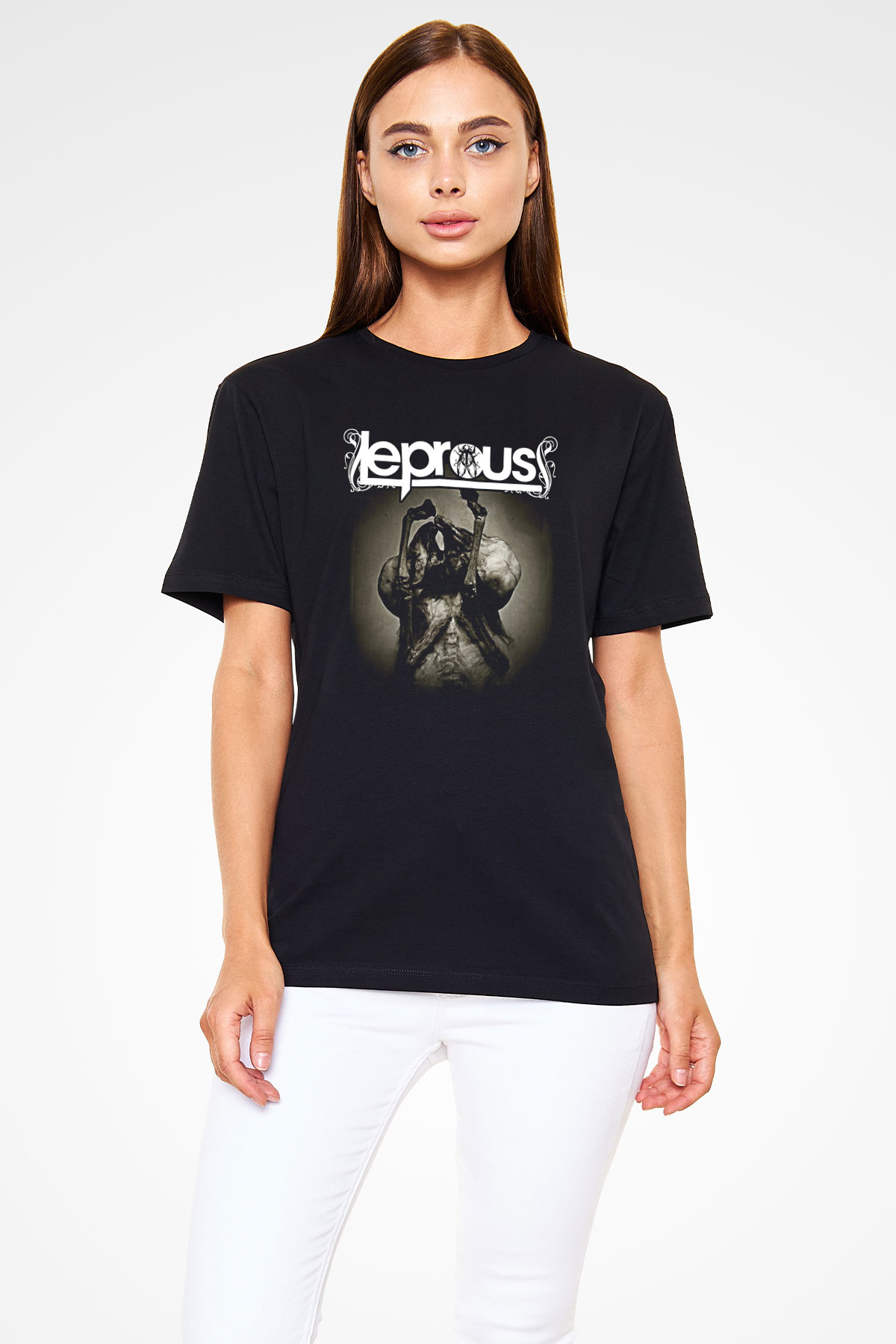 Leprous Baskılı Unisex Siyah Tişört - Tshirt