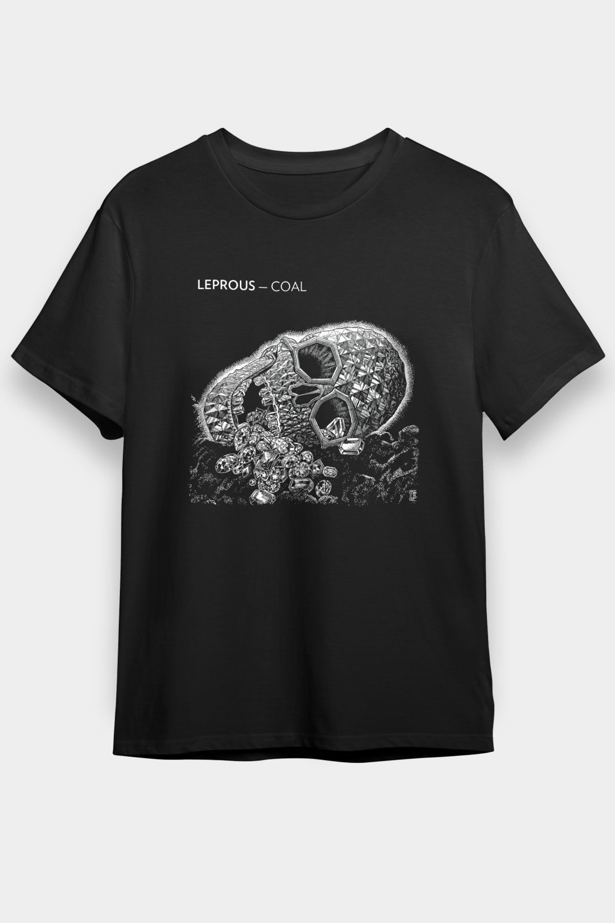 Leprous Baskılı Unisex Siyah Tişört - Tshirt