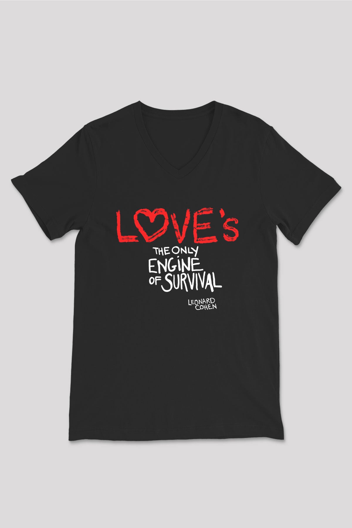 Leprous Baskılı Unisex Siyah V Yaka Tişört - Tshirt