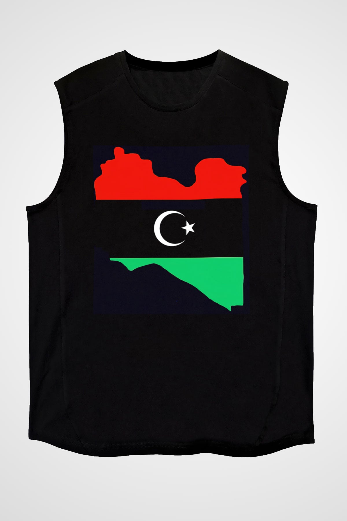 Libya Siyah Unisex Kolsuz Tişört