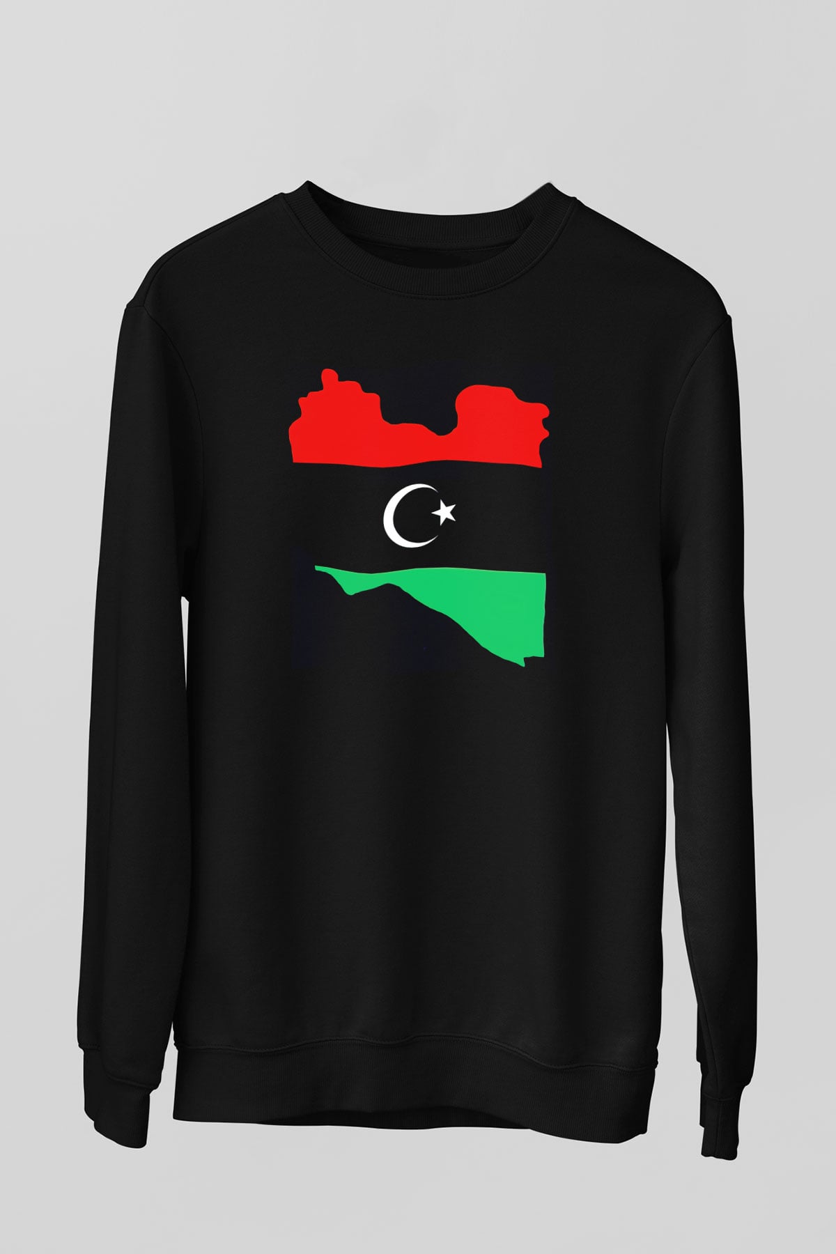 Libya Siyah Unisex Sweatshirt