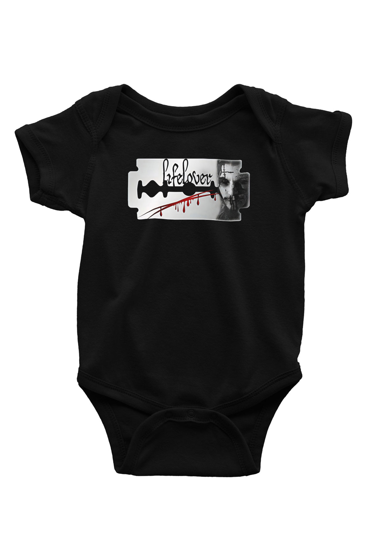 Lifelover Baskılı Unisex Siyah Bebek Body - Zıbın