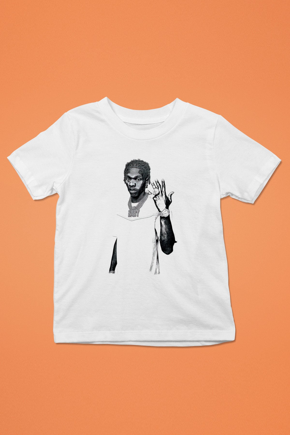 Lil Baby Baskılı Beyaz Unisex Beyaz Çocuk Tişört - Tshirt