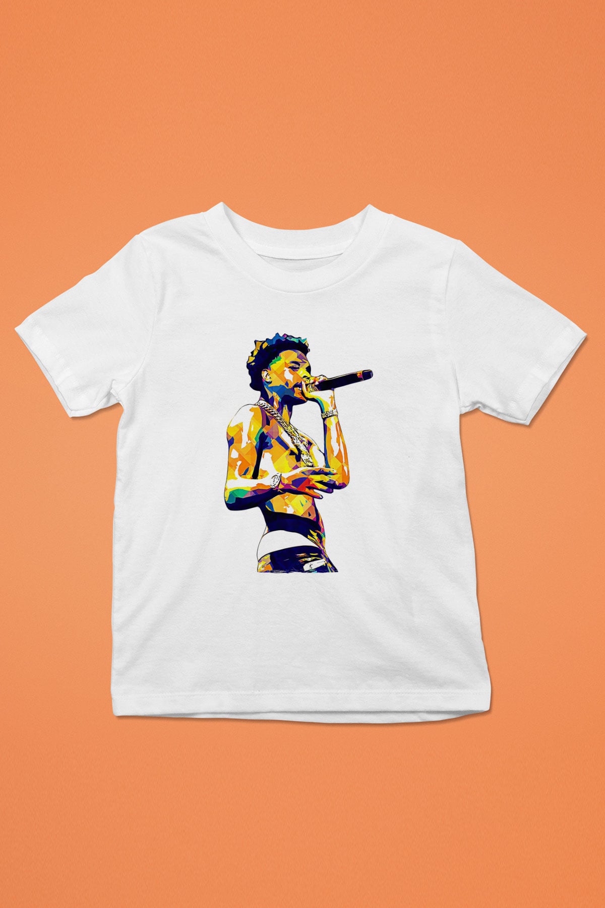 Lil Baby Baskılı Beyaz Unisex Beyaz Çocuk Tişört - Tshirt