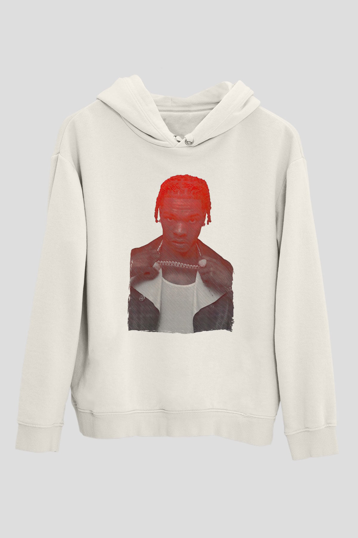 Lil Baby Baskılı Beyaz Unisex Kapüşonlu Sweatshirt