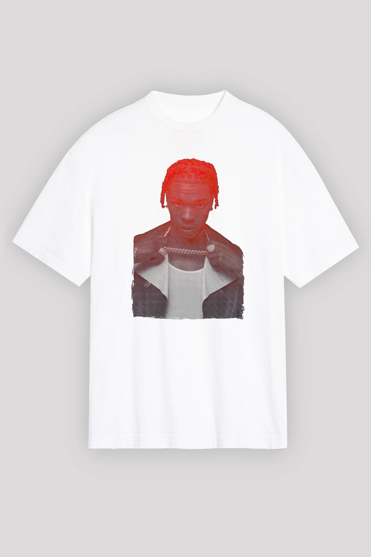 Lil Baby Baskılı Beyaz Unisex Oversize Tişört - Tshirt