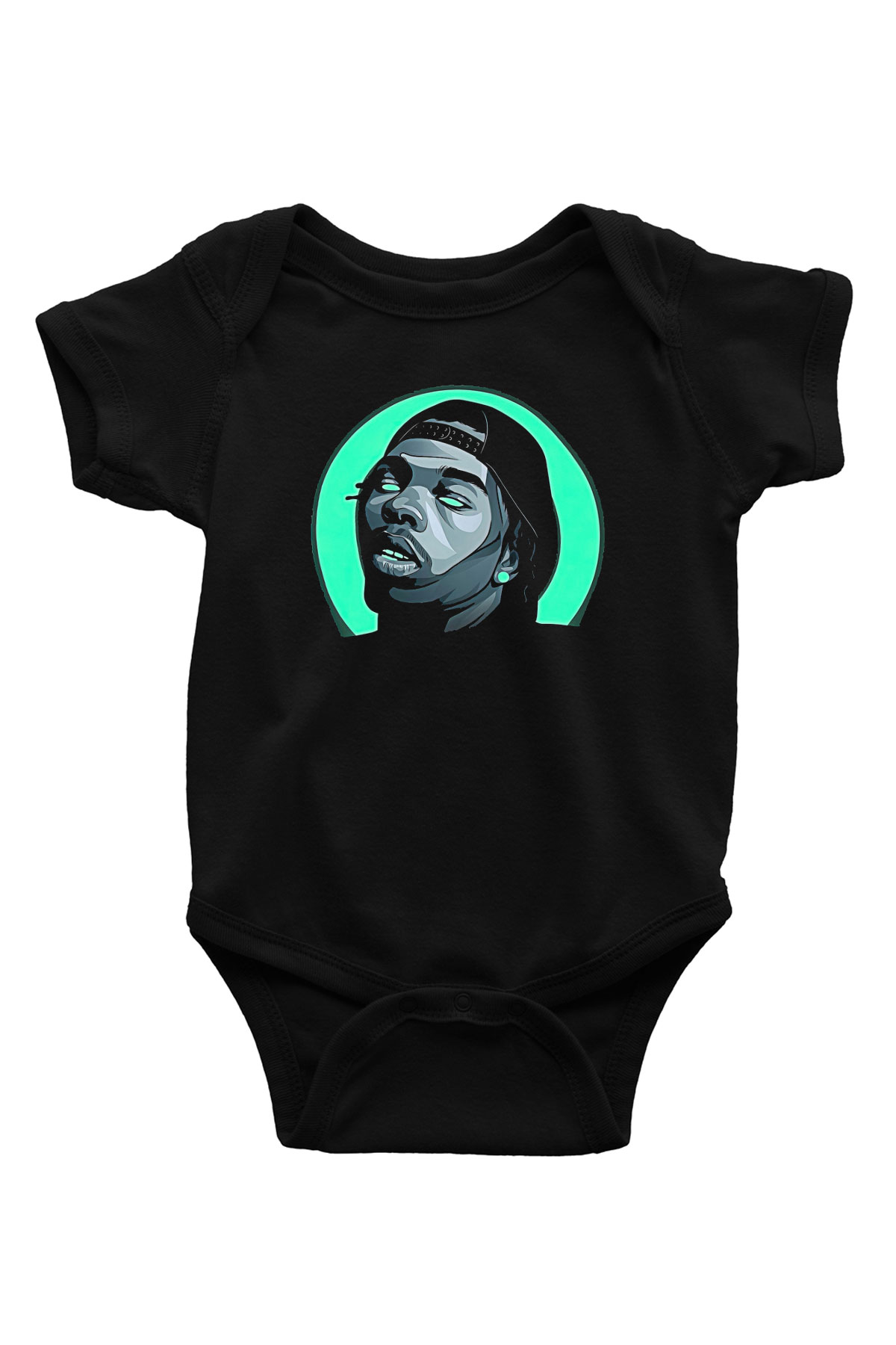 Lil Baby Baskılı Unisex Siyah Bebek Body - Zıbın