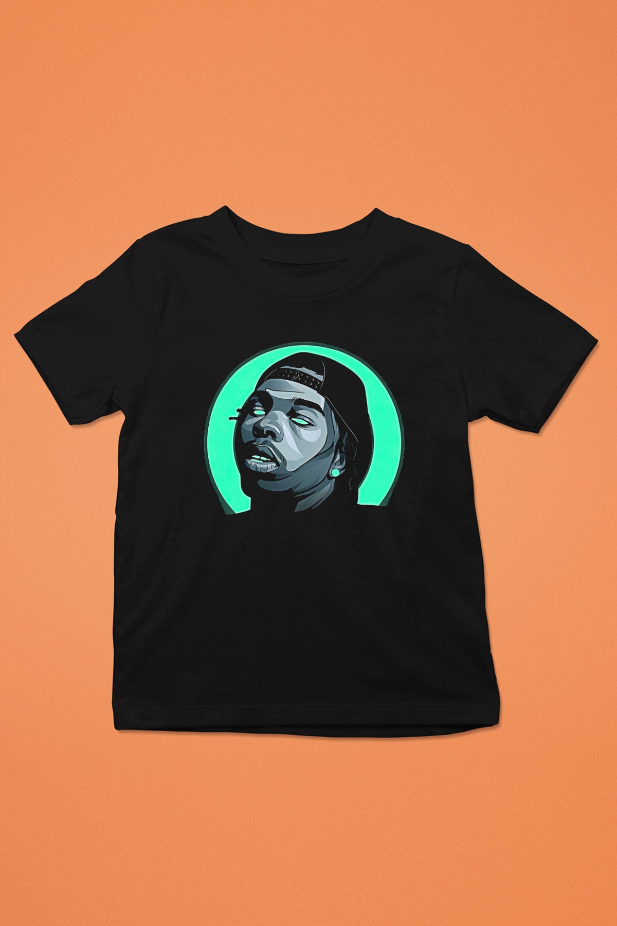 Lil Baby Baskılı Unisex Siyah Çocuk Tişört - Tshirt