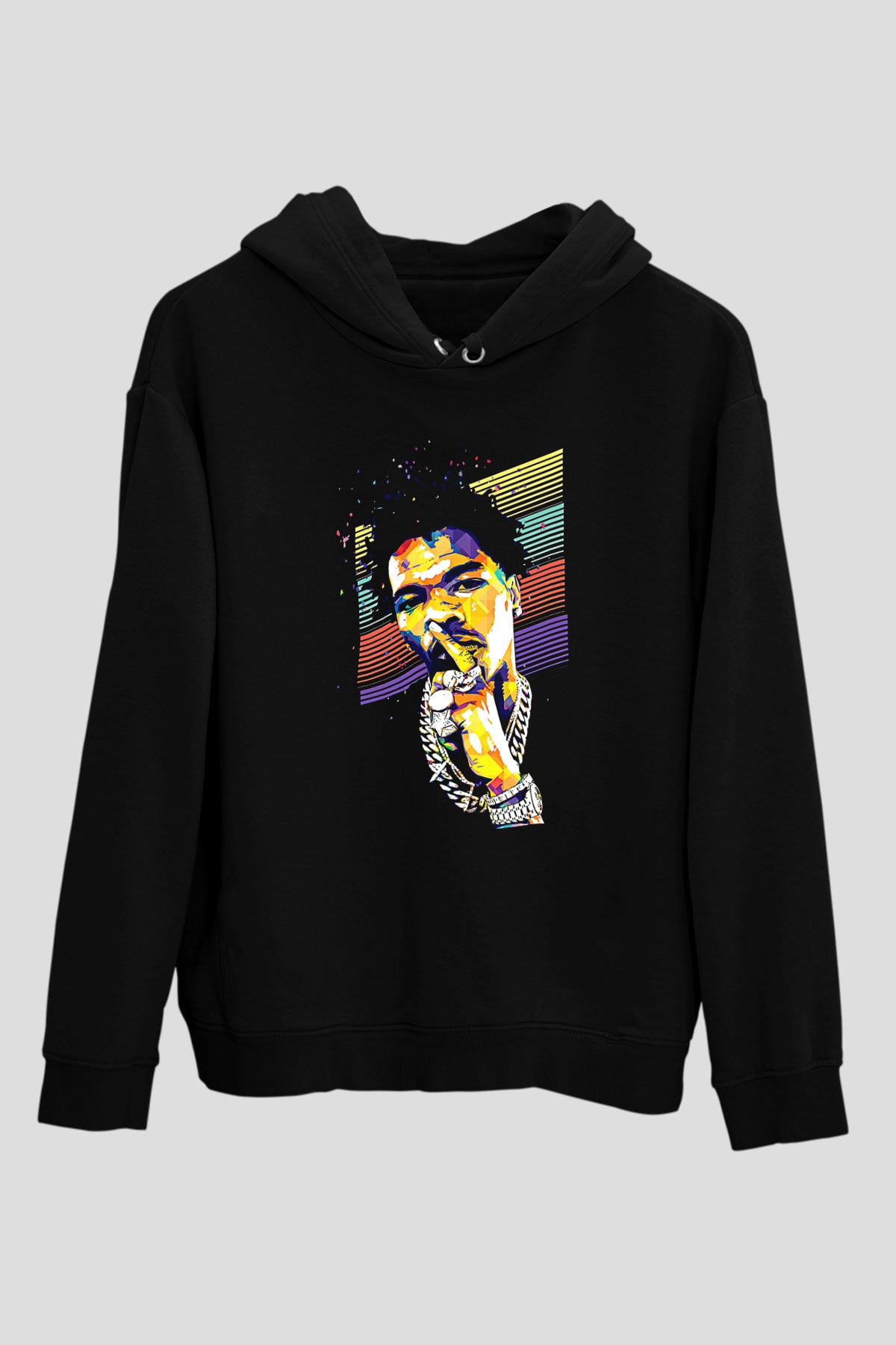 Lil Baby Baskılı Unisex Siyah Hoodie