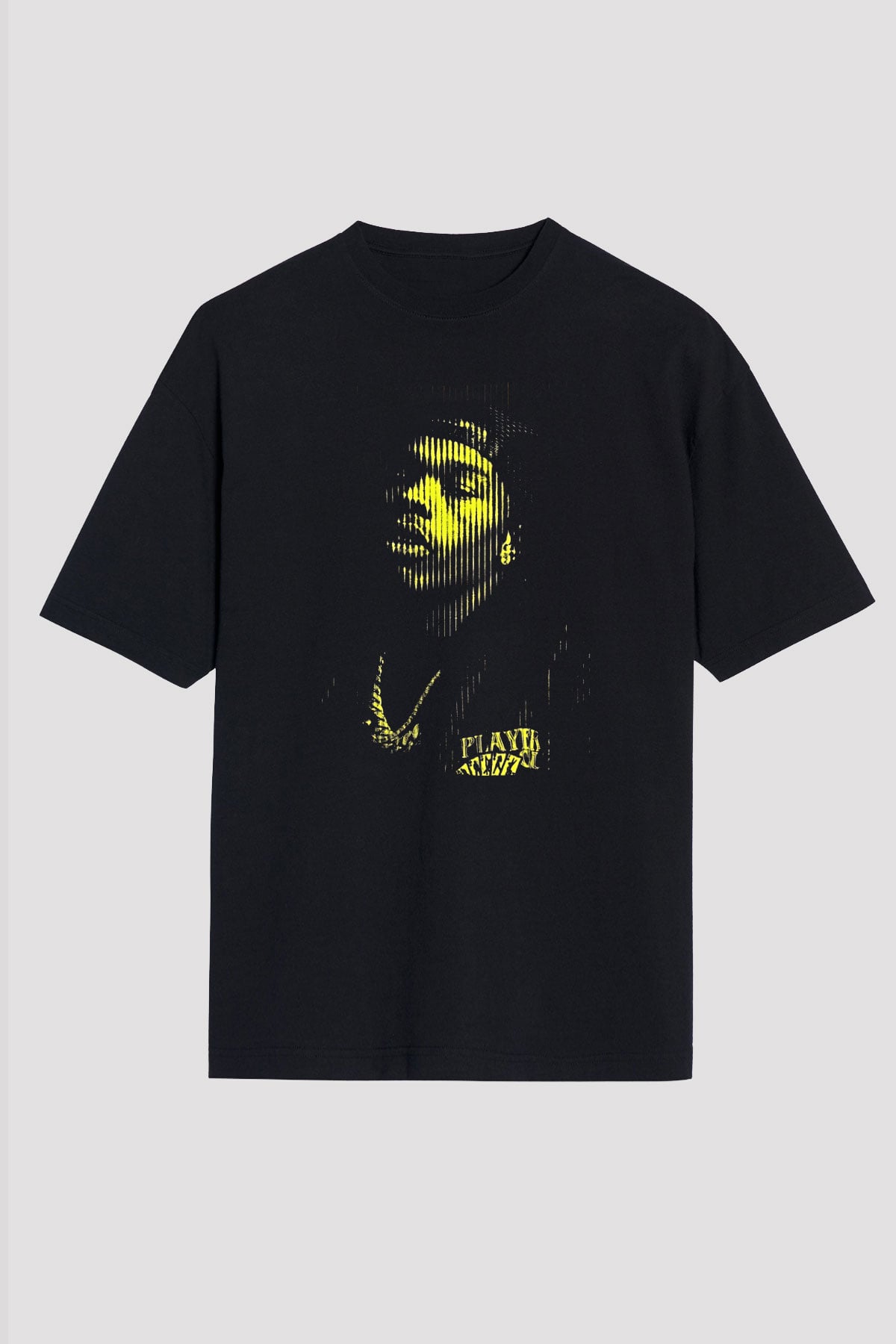 Lil Baby Baskılı Unisex Siyah Oversize Tişört - Tshirt