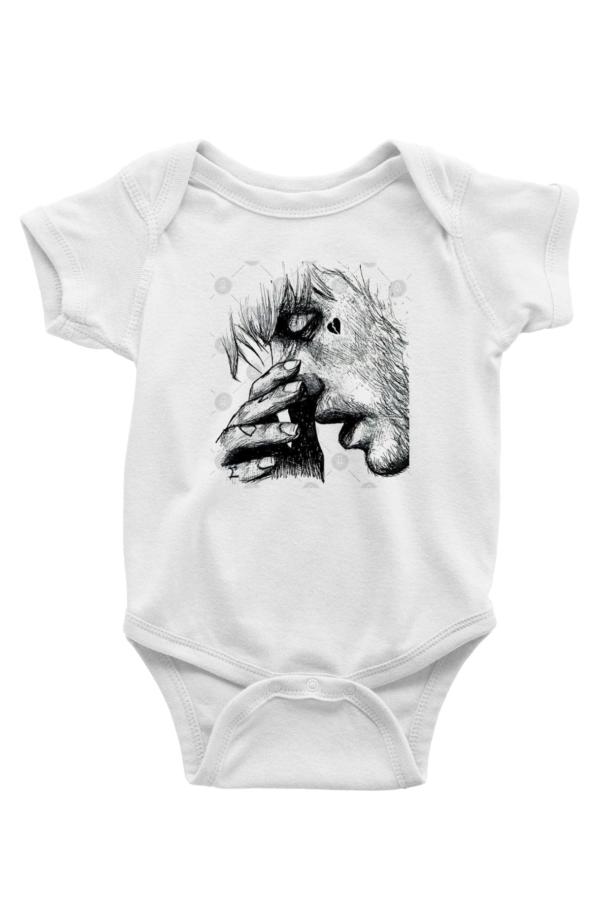 Lil Peep Baskılı Beyaz Unisex Bebek Body - Zıbın