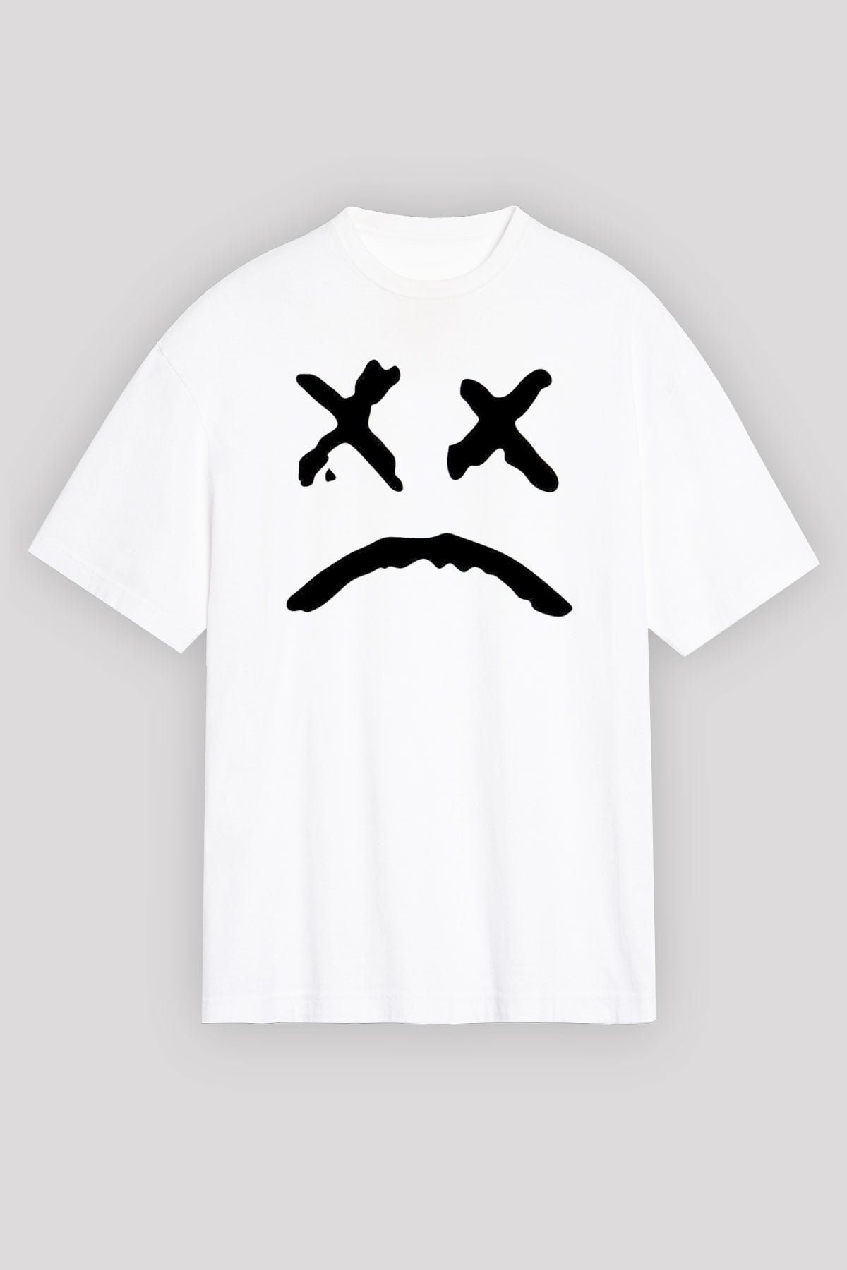 Lil Peep Baskılı Beyaz Unisex Oversize Tişört - Tshirt