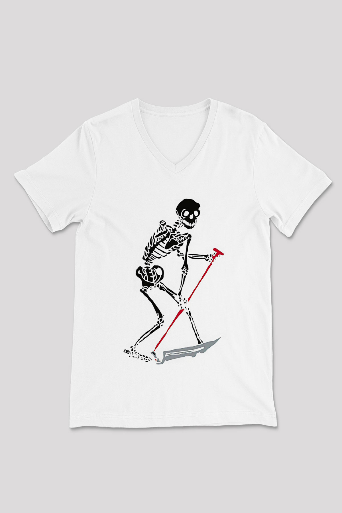 Lil Peep Baskılı Beyaz Unisex V Yaka Tişört - Tshirt