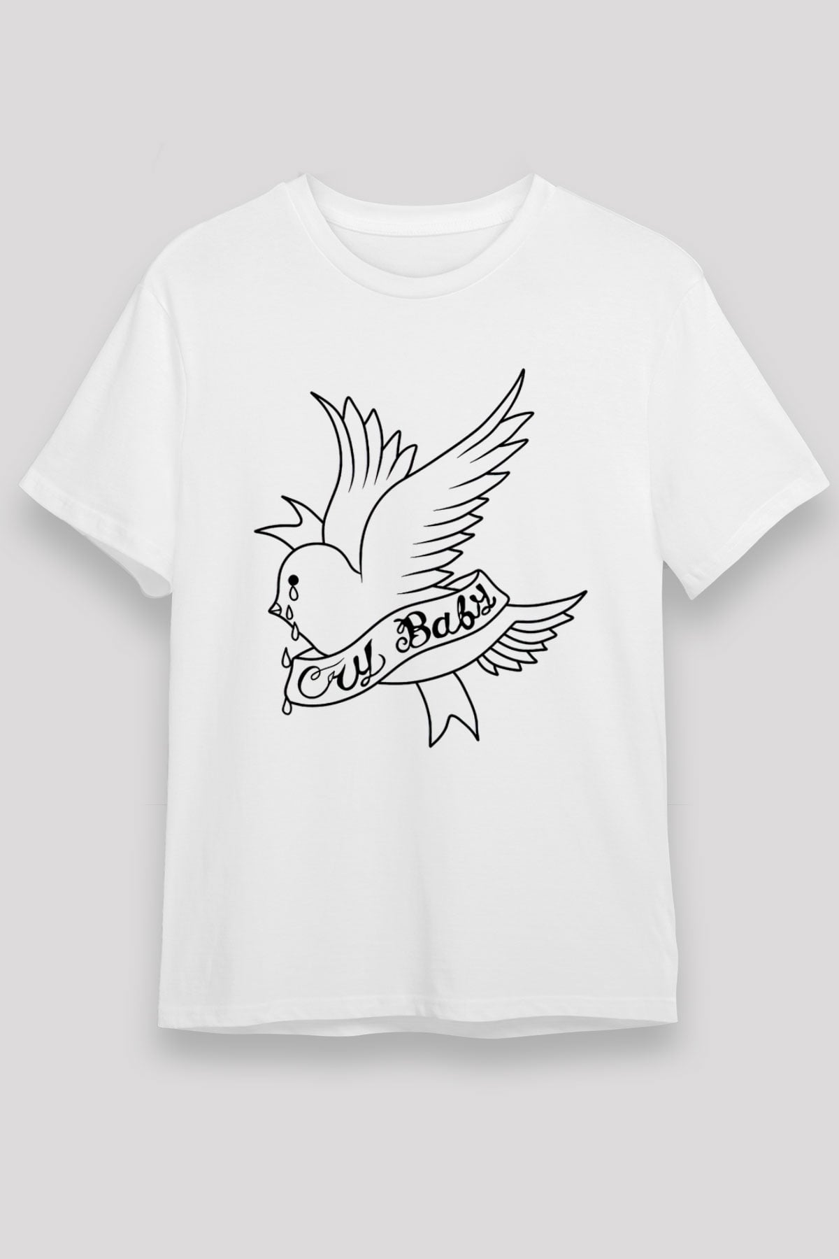 Lil Peep Baskılı Unisex Beyaz Tişört - Tshirt