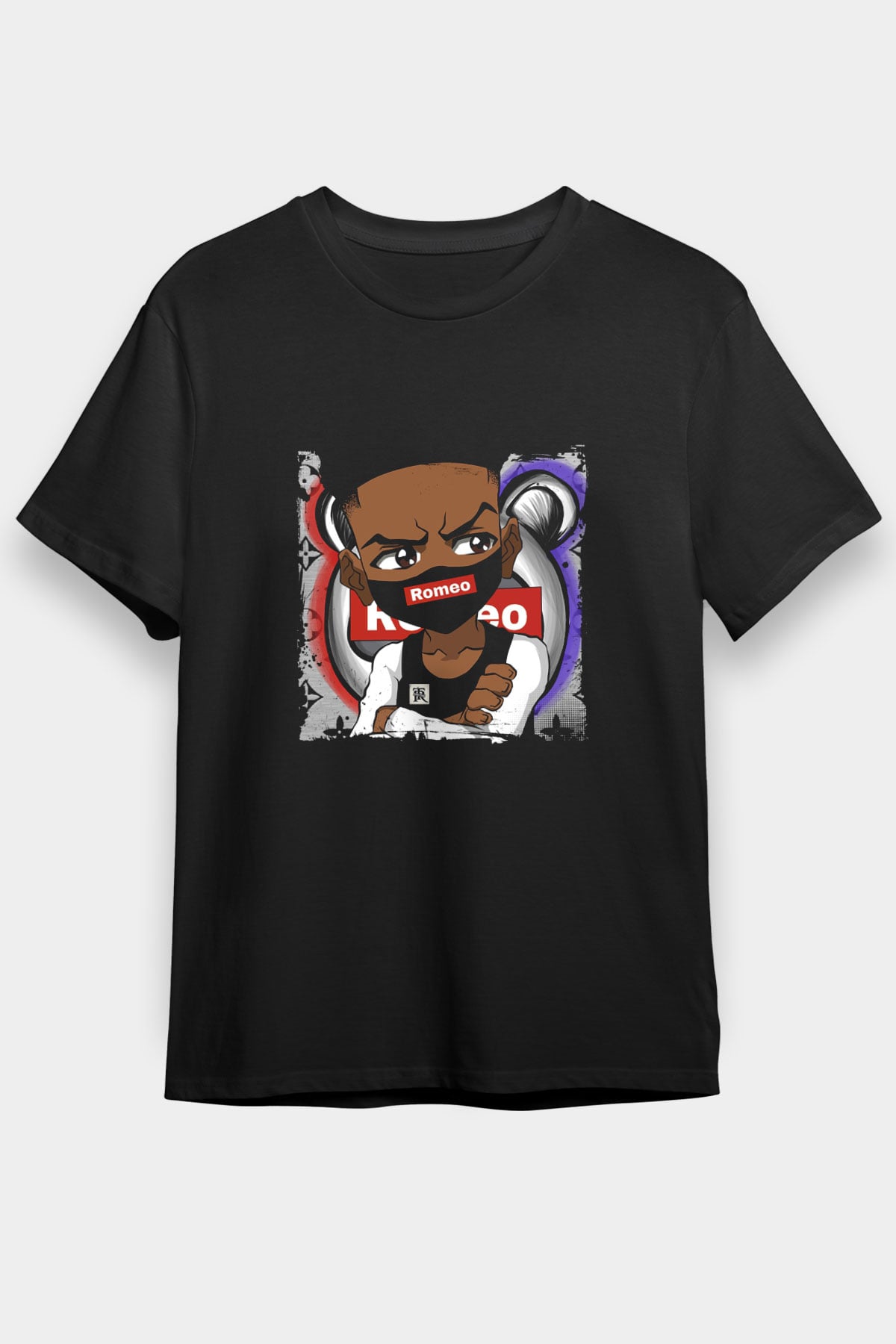 Lil' Romeo Baskılı Unisex Siyah Tişört