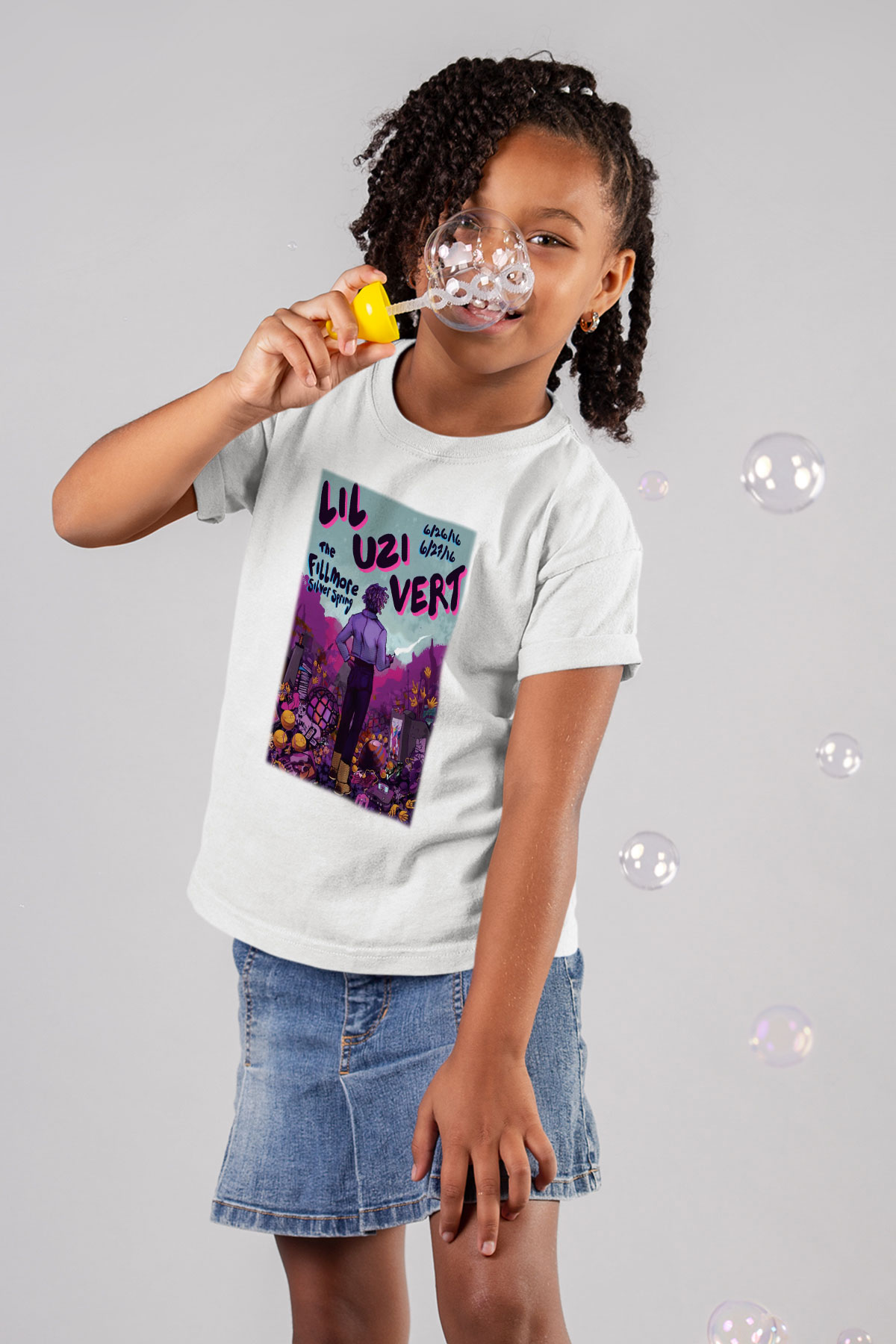 Lil Uzi Vert Baskılı Beyaz Unisex Çocuk Tişört