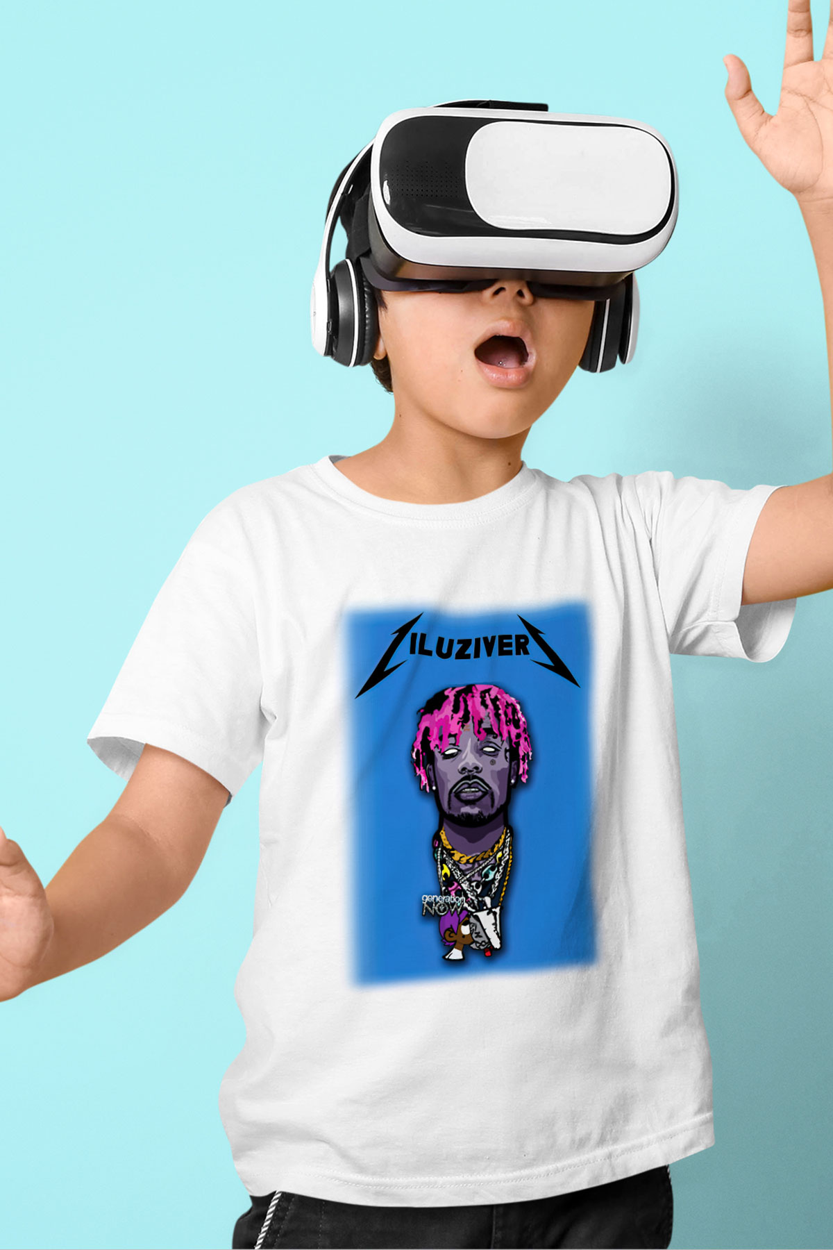 Lil Uzi Vert Baskılı Beyaz Unisex Çocuk Tişört