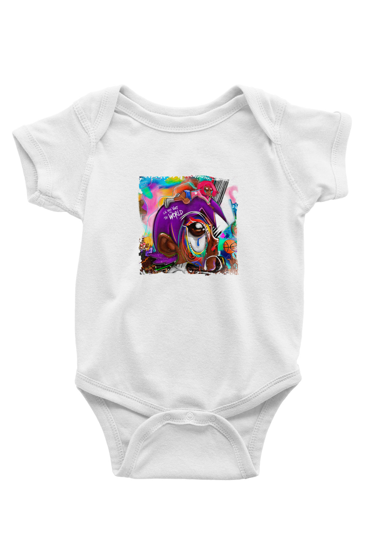 Lil Uzi Vert Baskılı Unisex Beyaz Bebek Body - Zıbın